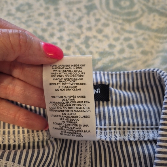 Mario Serrani Navy and White Striped Trousers - Picture 8 of 9